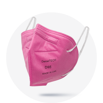 D95, Pink, Particulate Respirator, Fold Style With White Earloops, (Box of 20)